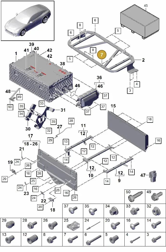 9A791548100 — Porsche Panamera (2016-2020) diagram p49901040, position 7