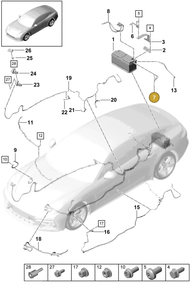 9A791550100 — Porsche Panamera (2016-2020) diagram p49902010, position 7