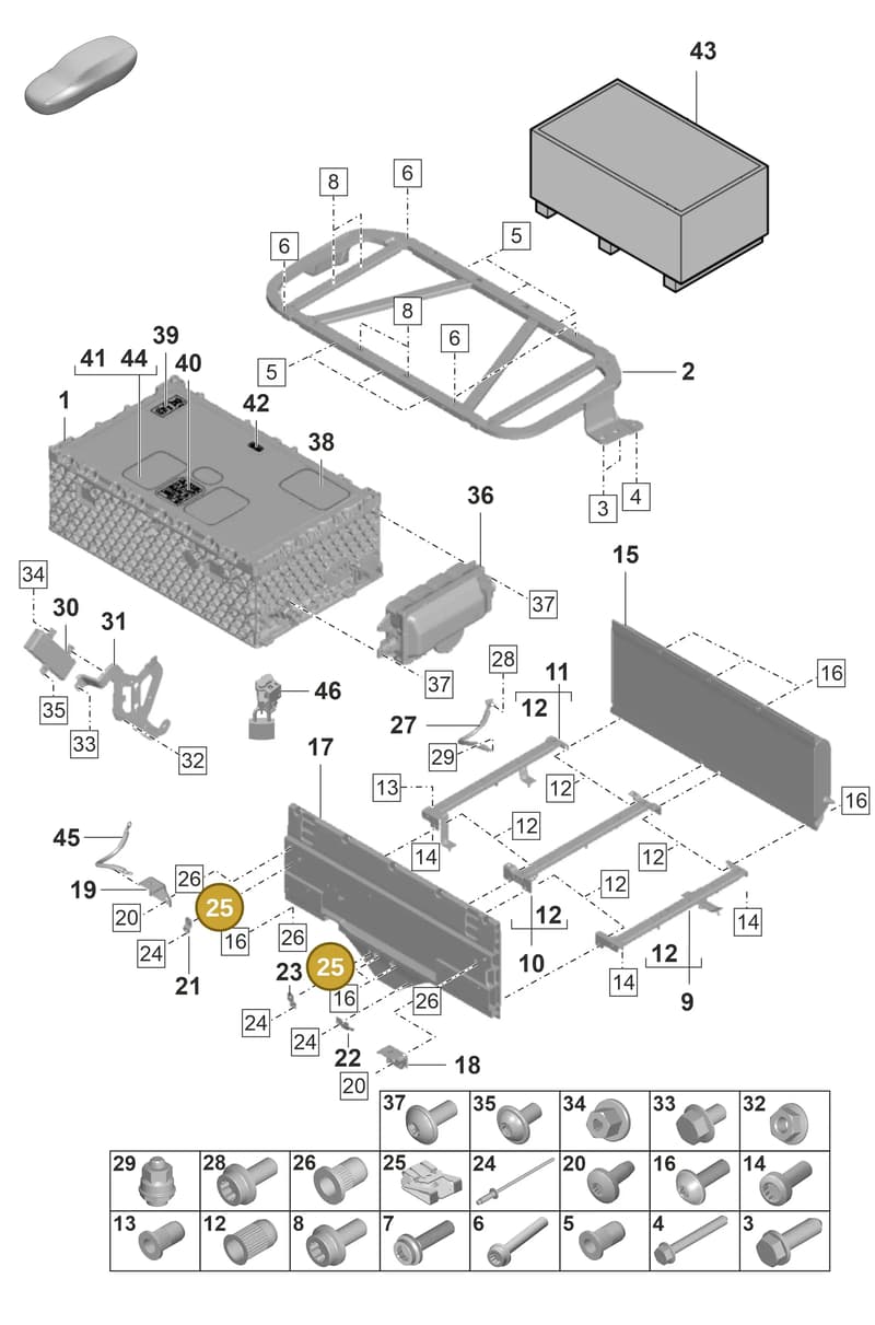 9A791552100 — Porsche Panamera (2020-2023) diagram p58901040, position 25