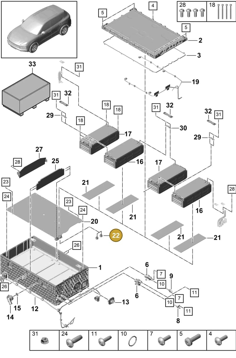 9A791564100 — Porsche Cayenne (2017-2023) diagram p51901160, position 22