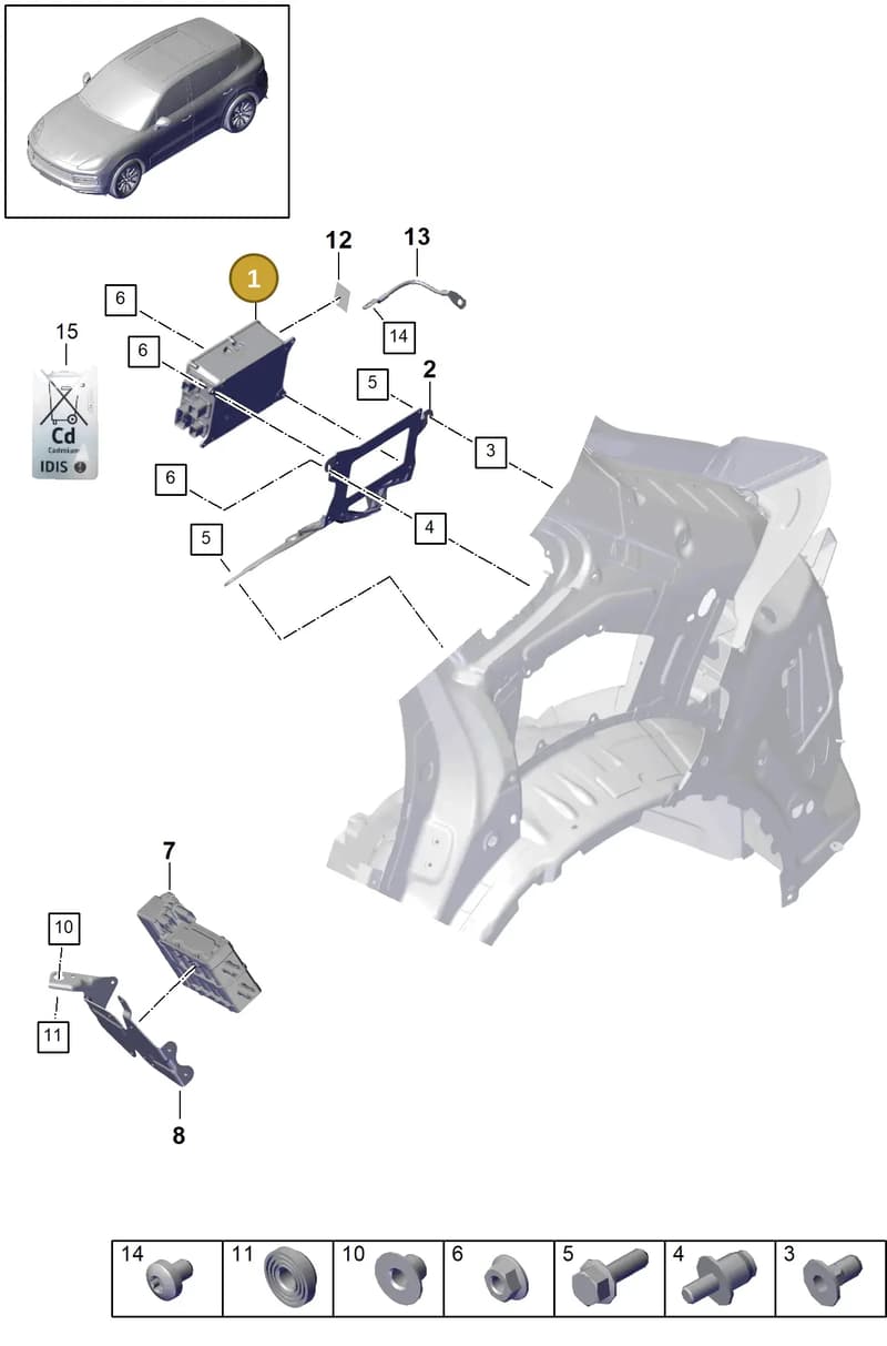 9A7915682B — Porsche Cayenne (2017-2023) diagram p51901140, position 1