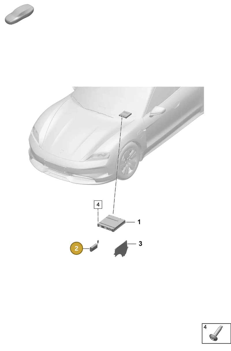 9A7915989B — Porsche Taycan Sport Turismo (2023-2025) diagram p64901500, position 2