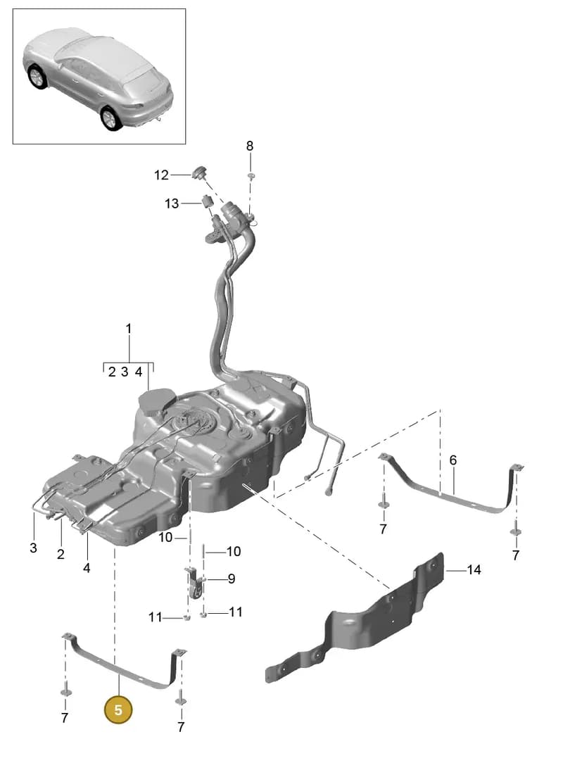 9A791913320 — Porsche Macan (2013-2018) diagram p44201010, position 5