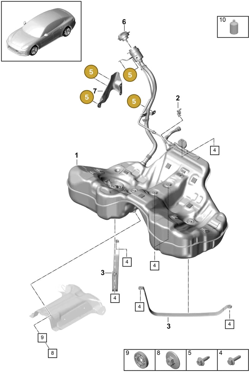 9A791913320 — Porsche Panamera (2016-2020) diagram p49201010, position 5