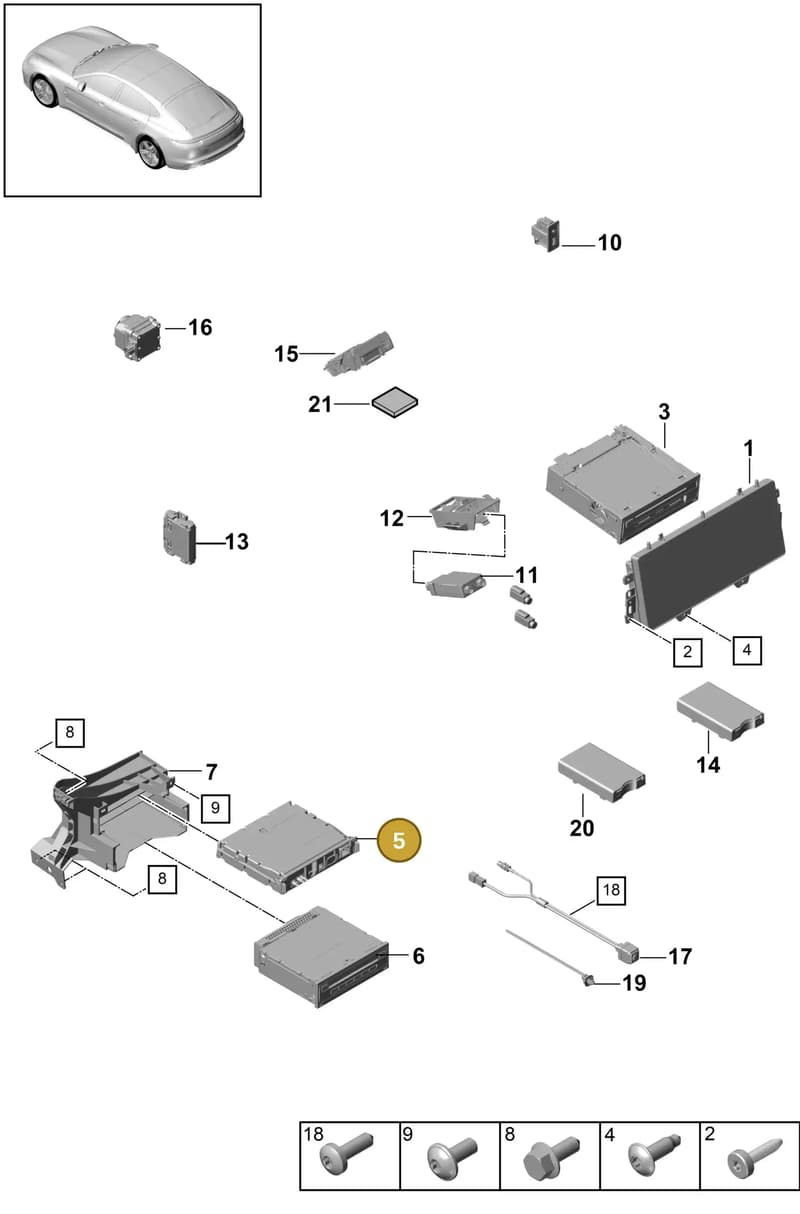 9A791919101 — Porsche Panamera (2016-2020) diagram p49911000, position 5