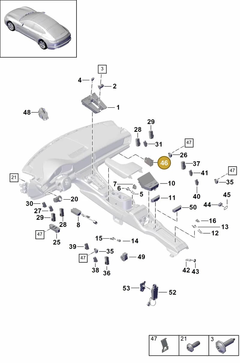 9A7919237009B9 — Porsche Panamera (2016-2020) diagram p49903010, position 46