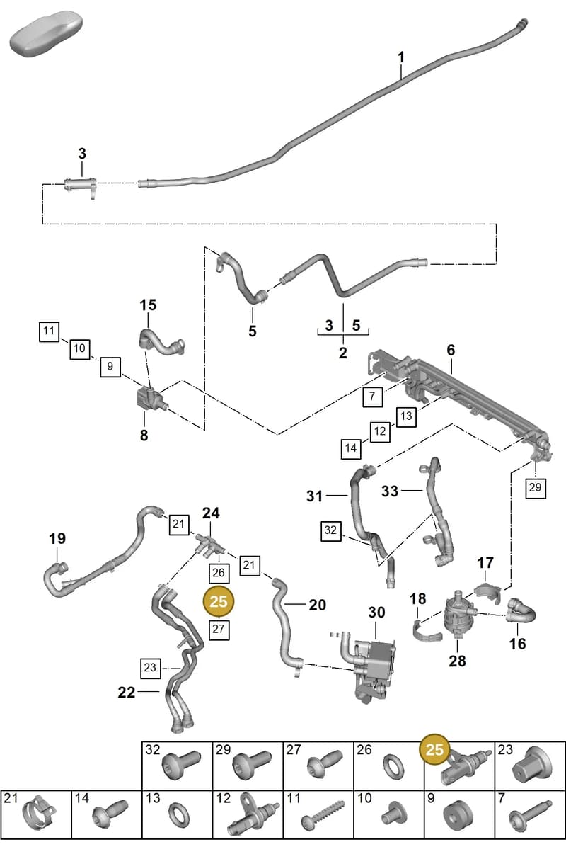 9A791952530 — Porsche 911 (2024-2025) diagram p63105550, position 25