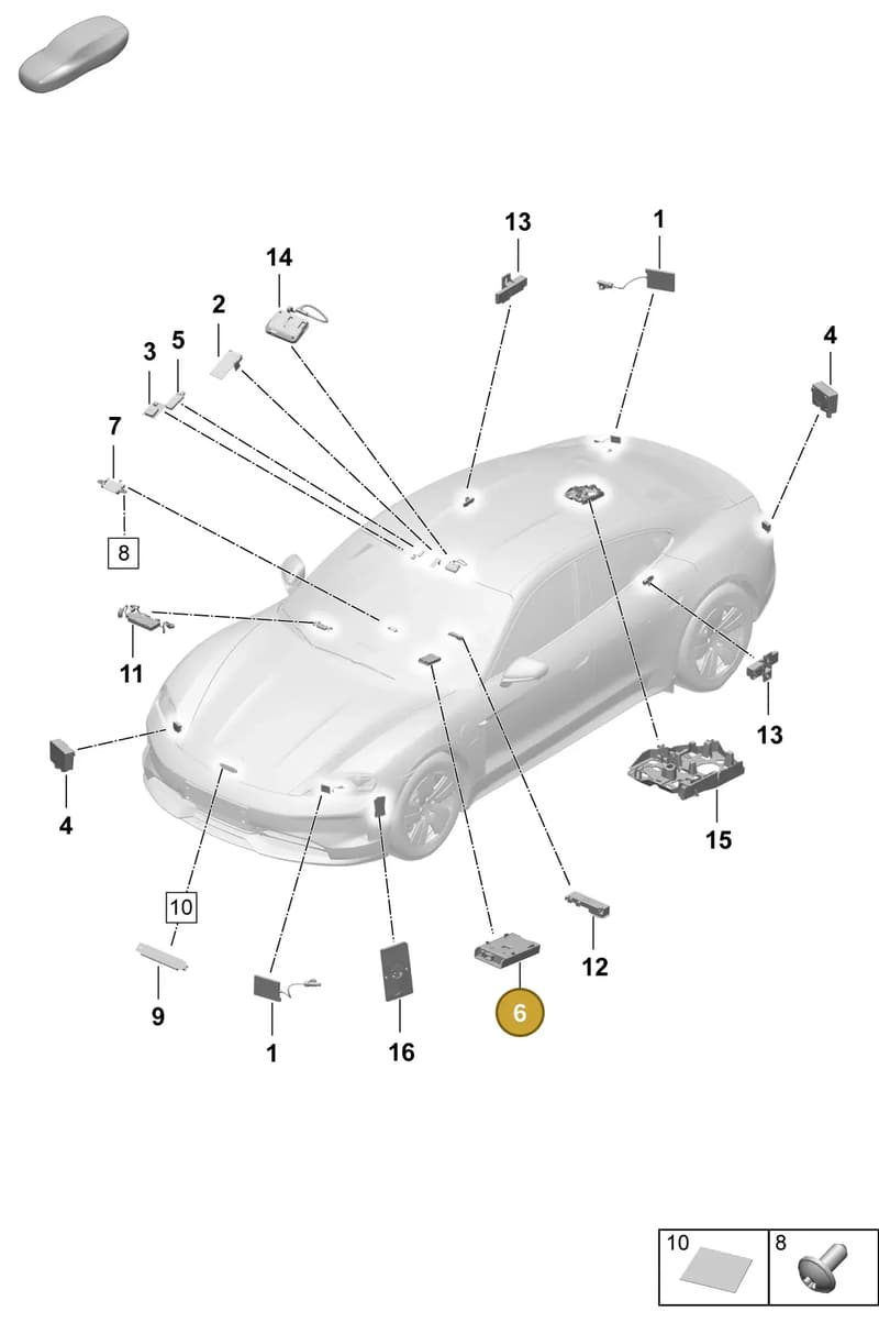 9A7919813A — Porsche Taycan Sport Turismo (2023-2025) diagram p64911200, position 6