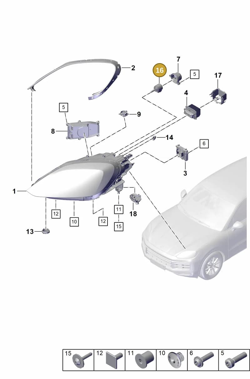 9A794129300 — Porsche Cayenne Coupe (2023-2023) diagram p60908000, position 16