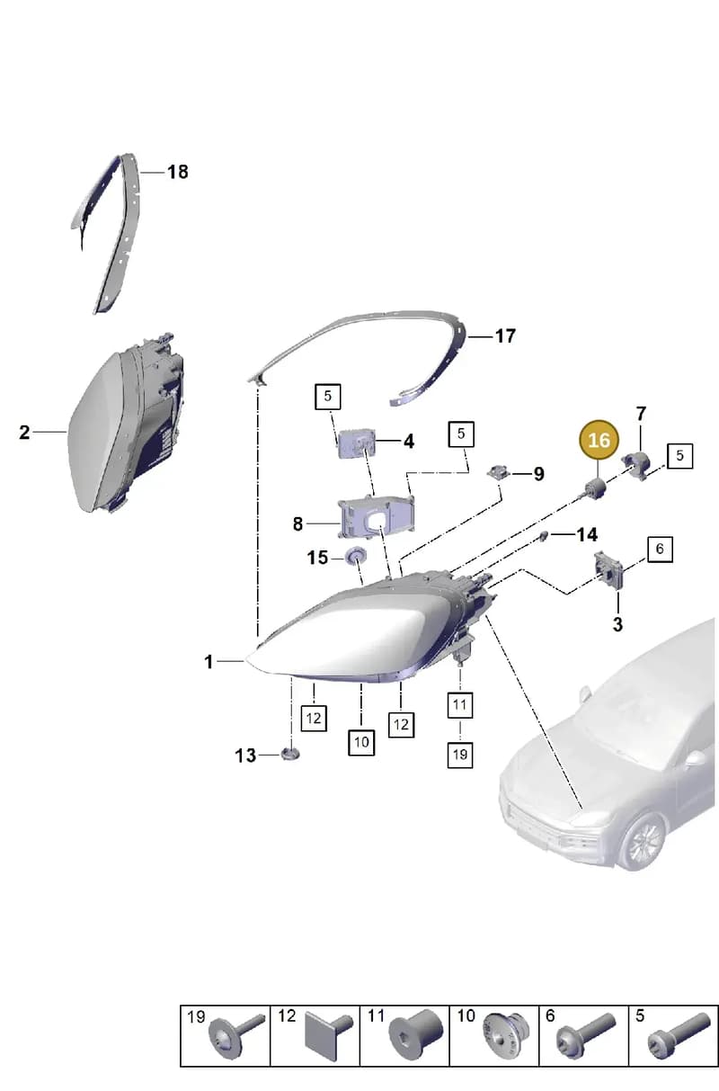 9A794129300 — Porsche Cayenne Coupe (2023-2023) diagram p60908100, position 16