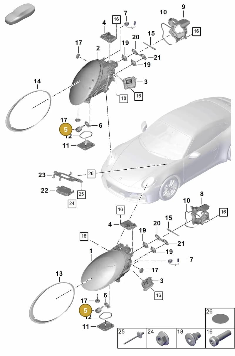 9A794129300 — Porsche 911 (2024-2025) diagram p63908100, position 5