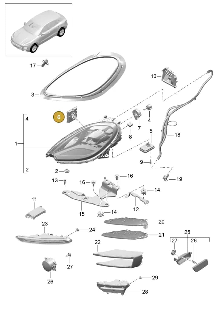 9A794157200 — Porsche Macan (2013-2018) diagram p44905000, position 6