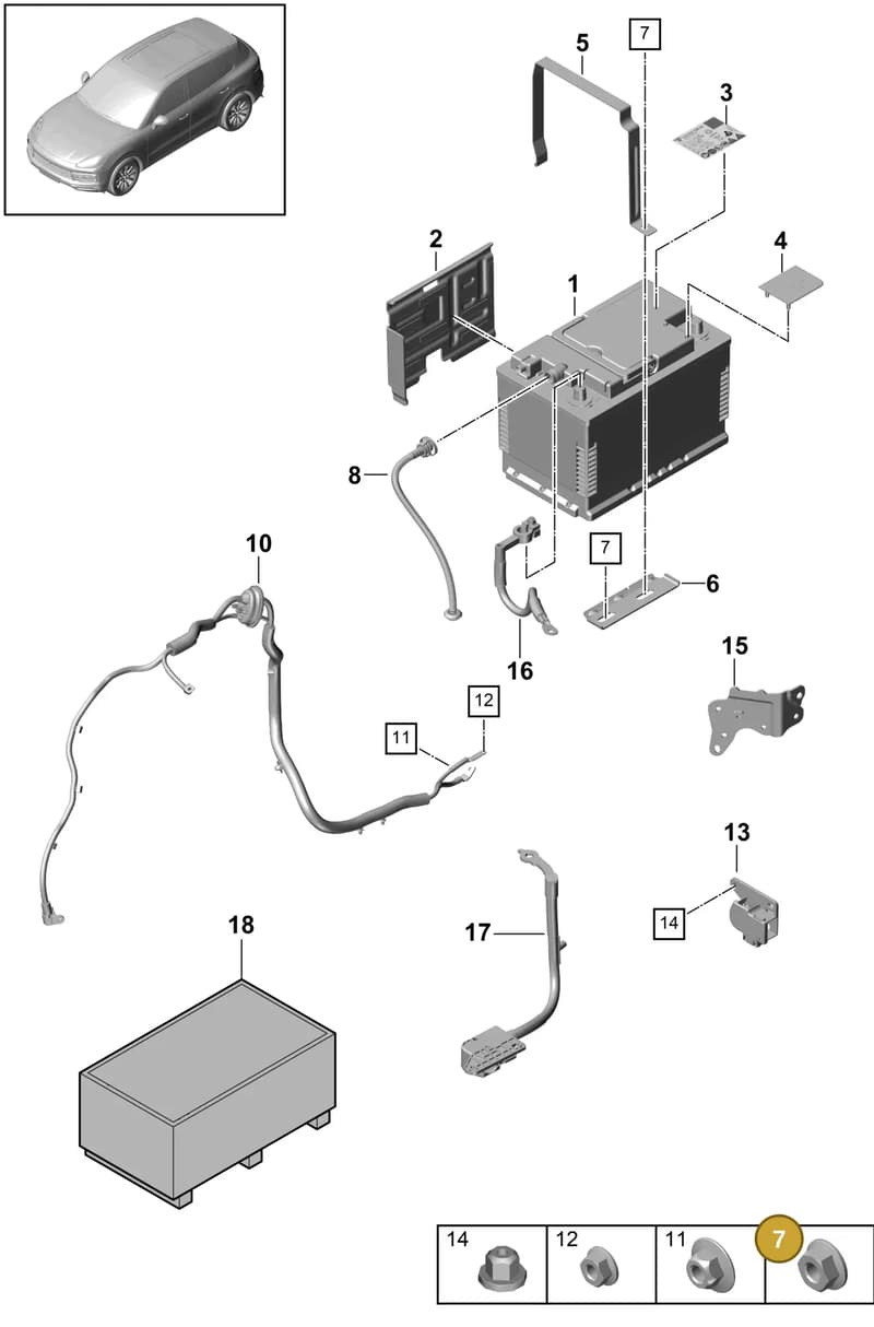 9A794182800 — Porsche Cayenne (2017-2023) diagram p51902010, position 7