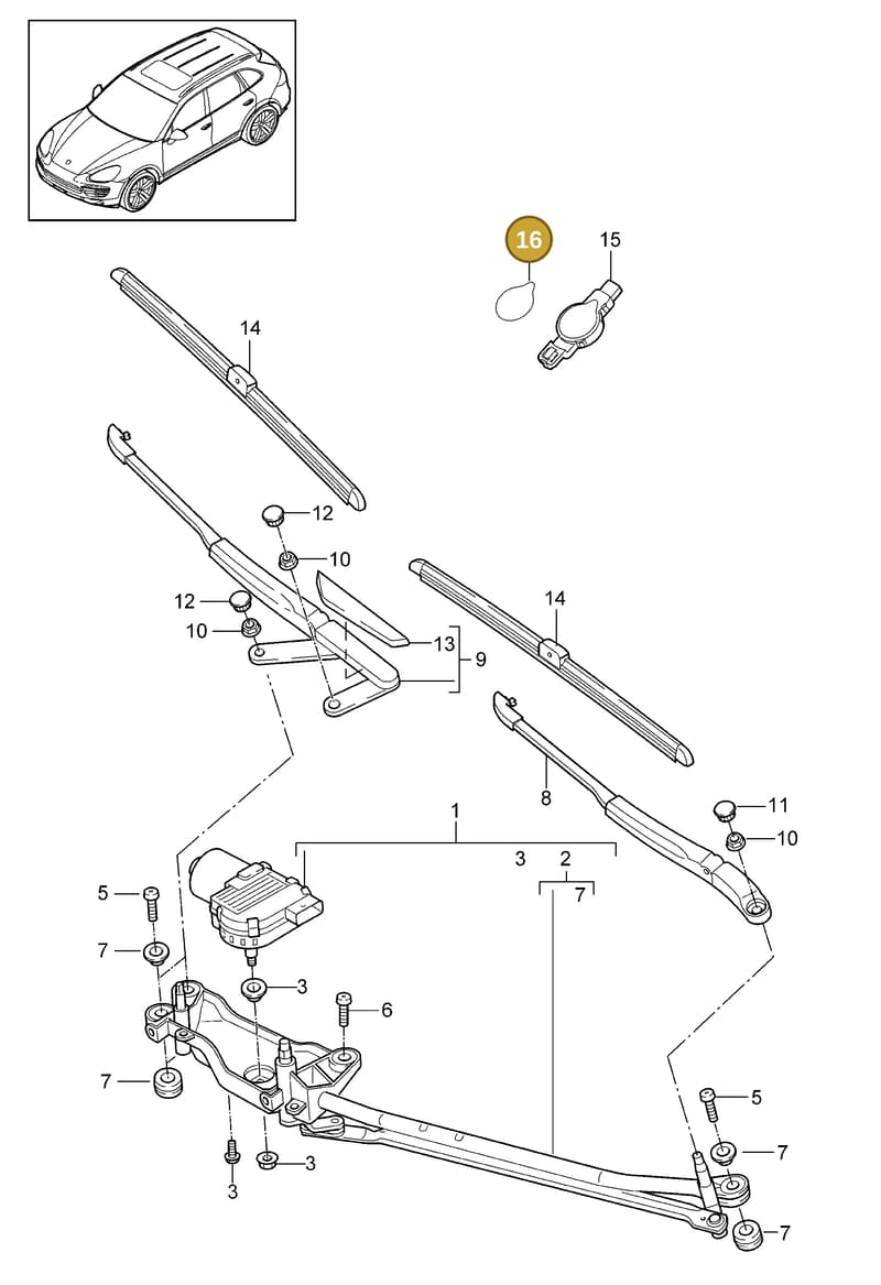 9A795560900 — Porsche Cayenne (2010-2018) diagram p37904000, position 16