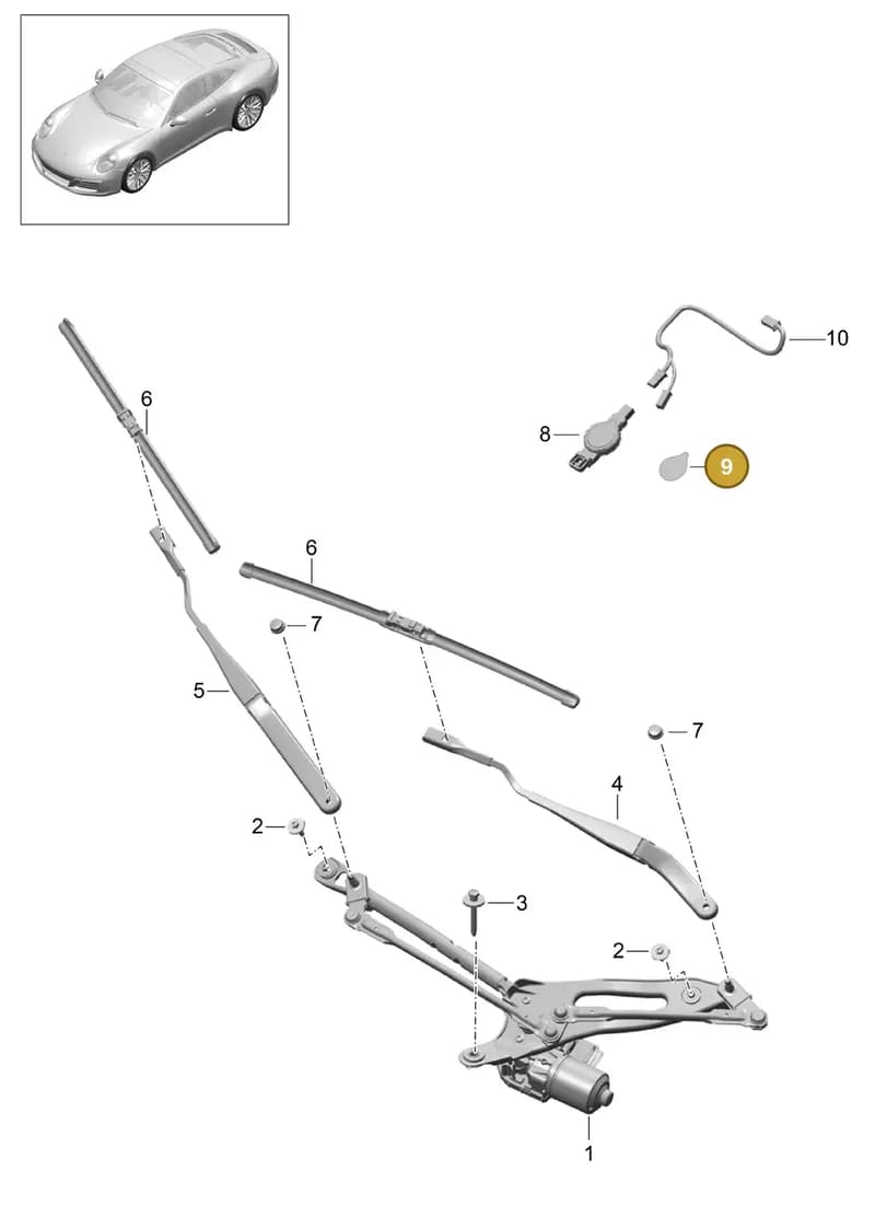 9A795560900 — Porsche 911 (2016-2019) diagram p47904000, position 9