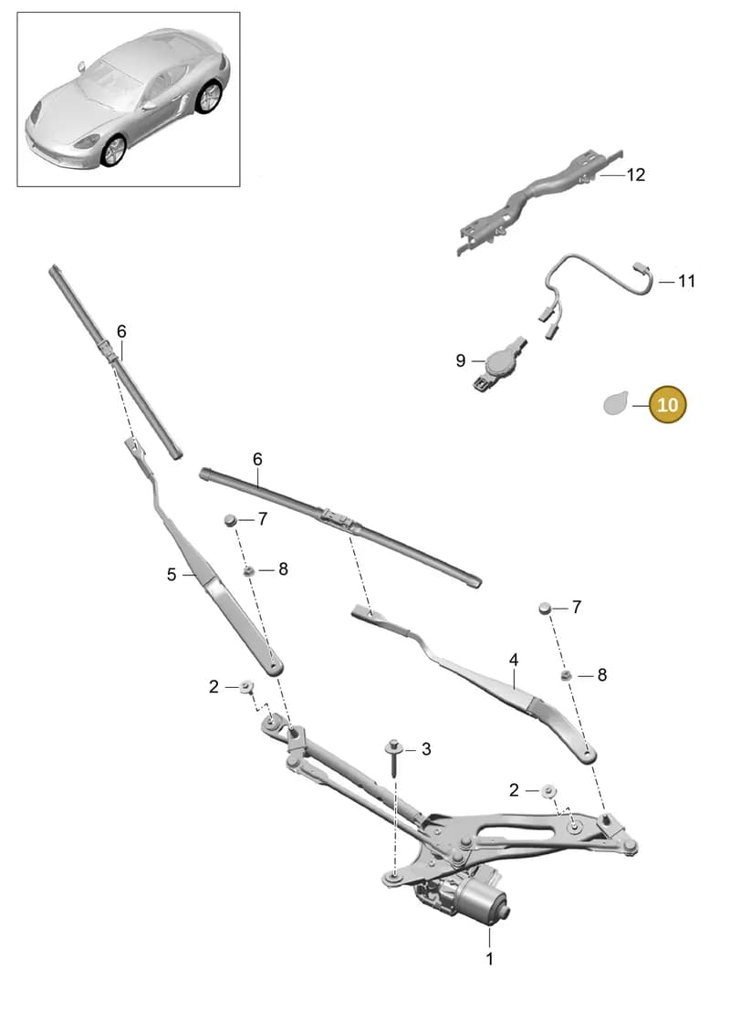 9A795560900 — Porsche Cayman (2016-2019) diagram p50904000, position 10