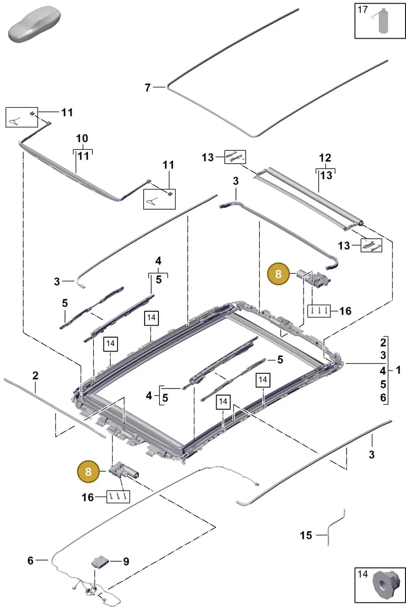 9A795959100 — Porsche Cayenne Coupe (2023-2023) diagram p60811050, position 8