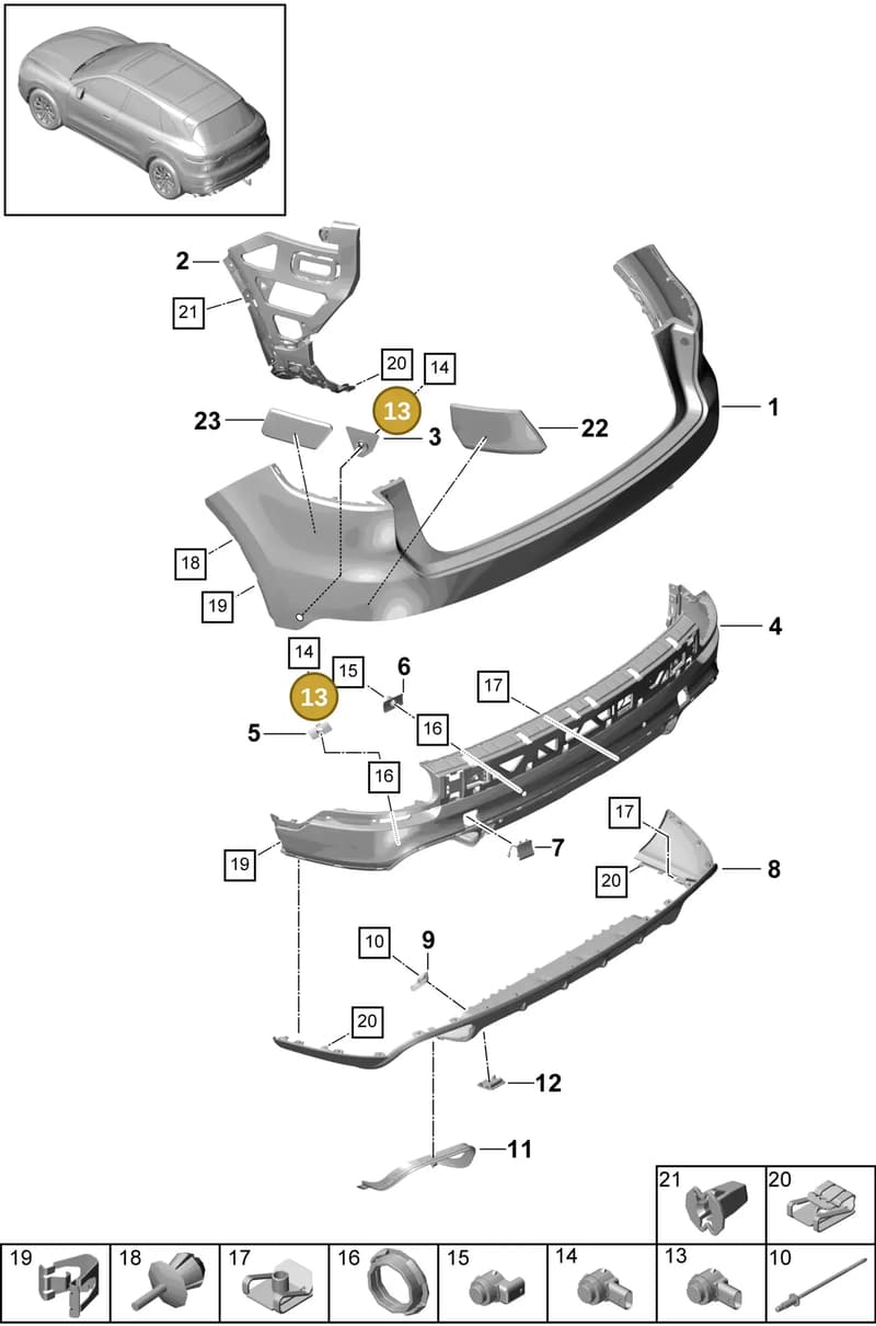 9A795965110 — Porsche Cayenne (2017-2023) diagram p51802060, position 13