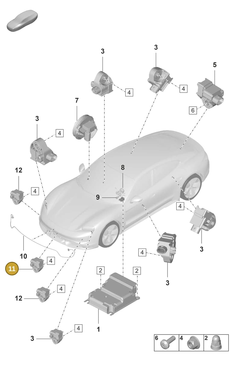 9A795965110 — Porsche Taycan Sport Turismo (2019-2024) diagram p56901060, position 11