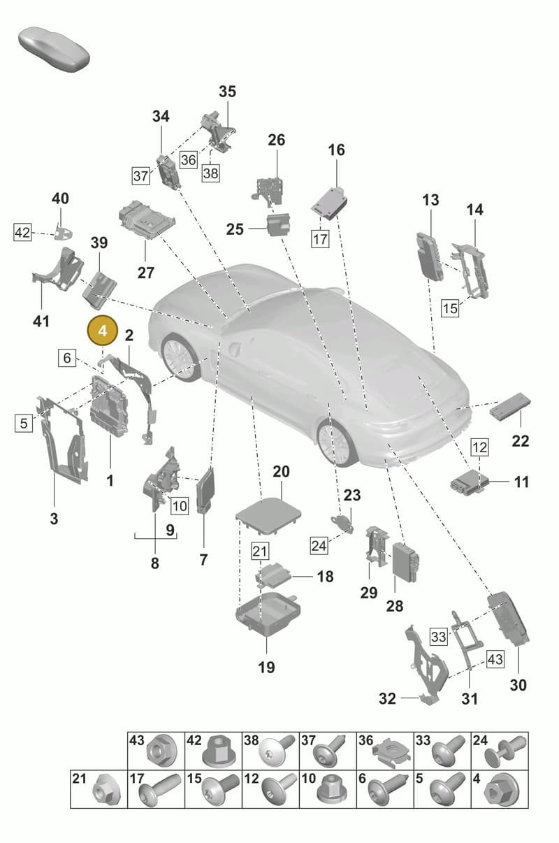 9A795965110 — Porsche Panamera (2020-2023) diagram p58901003, position 4