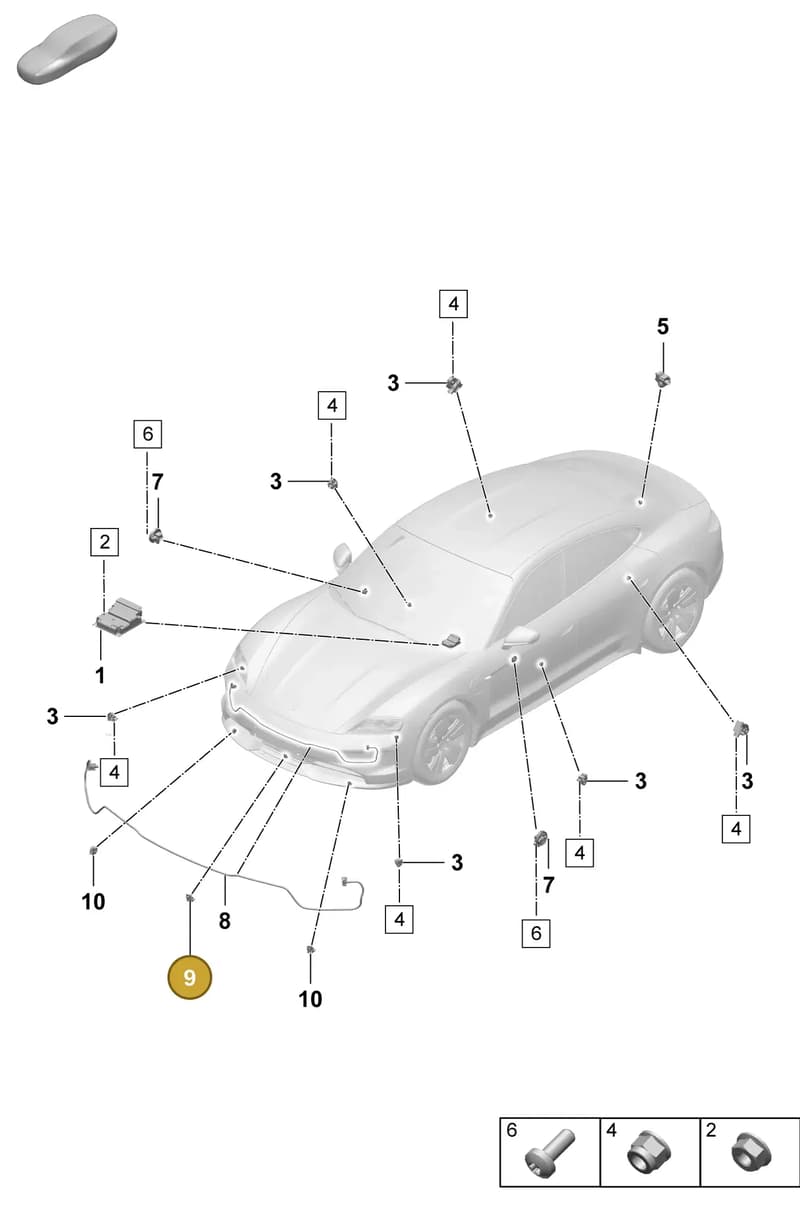 9A795965110 — Porsche Taycan Sport Turismo (2023-2025) diagram p64901900, position 9