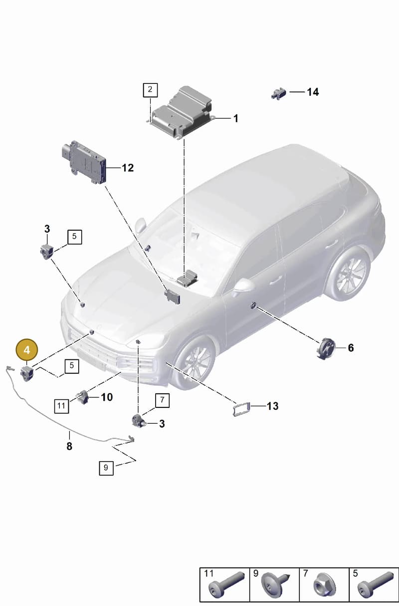 9A795965110 — Porsche Cayenne Coupe (2023-2023) diagram p60901900, position 4