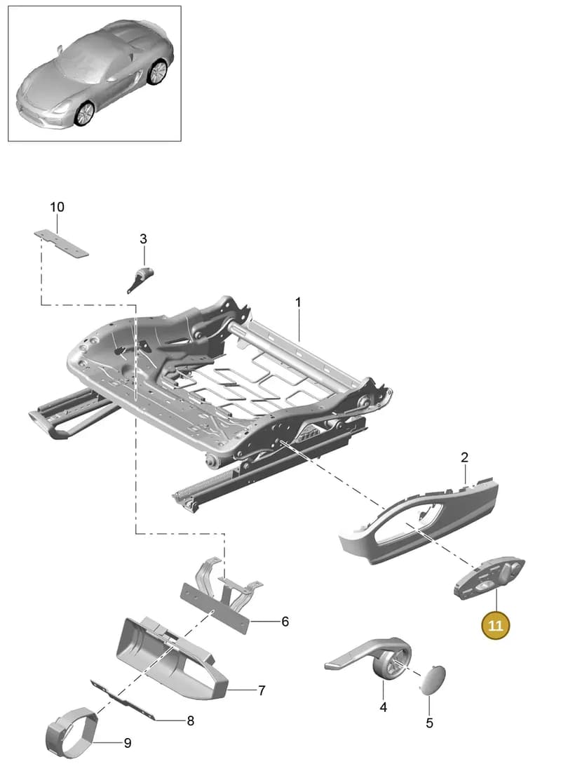 9A7959747CL0H — Porsche Boxster Spyder (2015-2016) diagram p46817023, position 11
