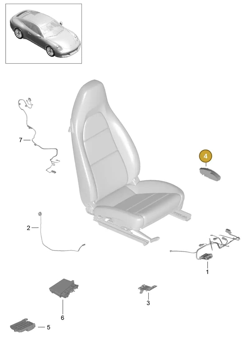 9A7959747CL0H — Porsche 911 (2016-2019) diagram p47817010, position 4