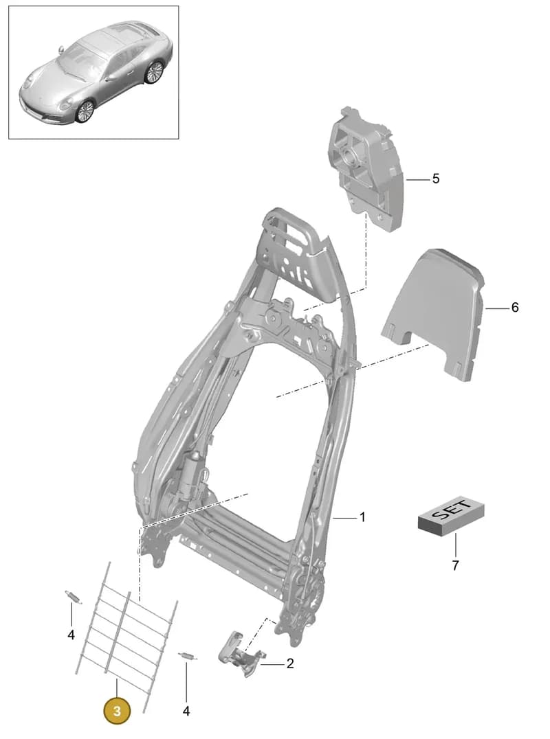 9A7959747CL0H — Porsche 911 (2016-2019) diagram p47817021, position 3