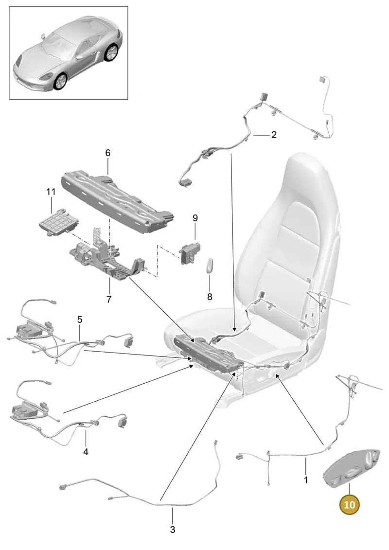 9A7959747CL0H — Porsche Cayman (2016-) diagram p50817025, position 10
