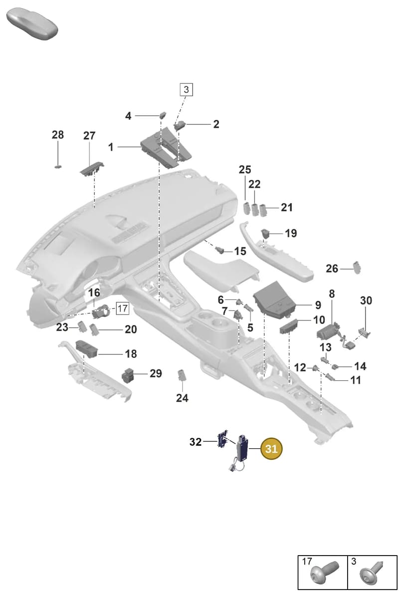 9A796345900 — Porsche Panamera (2020-2023) diagram p58903010, position 31