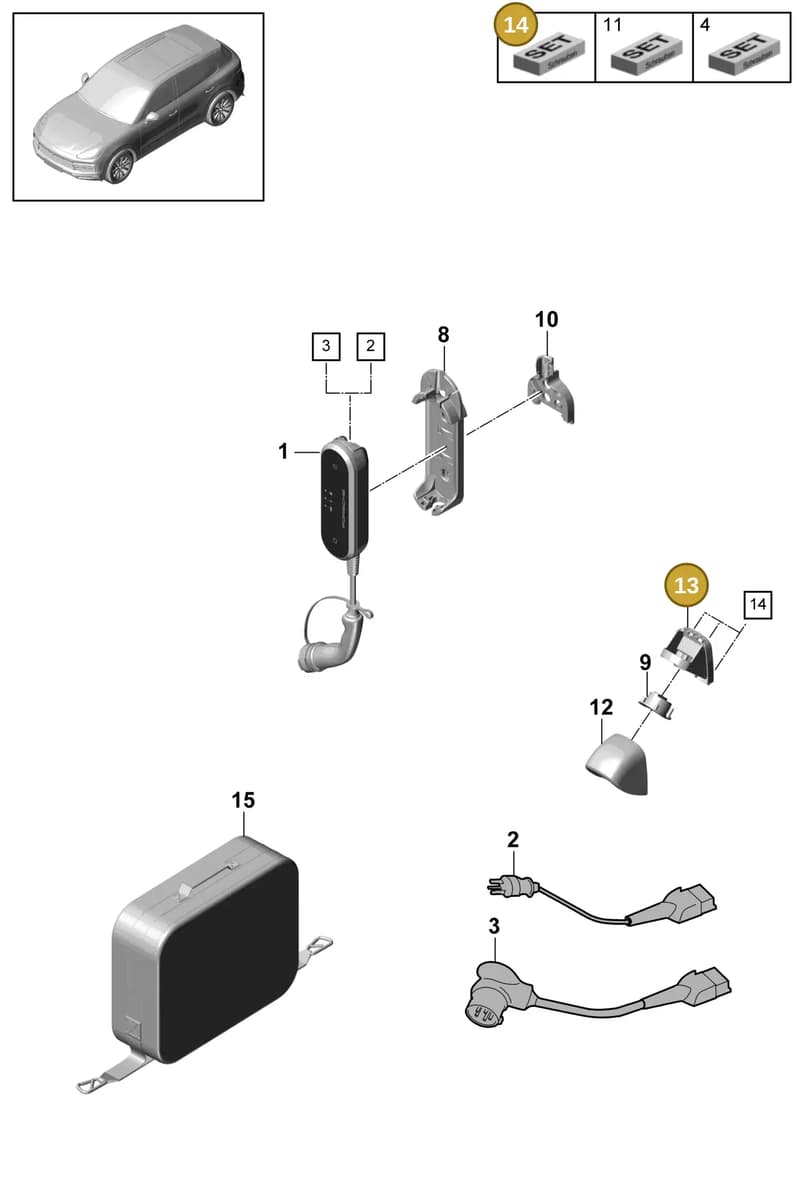 9A797168450 — Porsche Cayenne (2017-2023) diagram p51901190, position 13+14