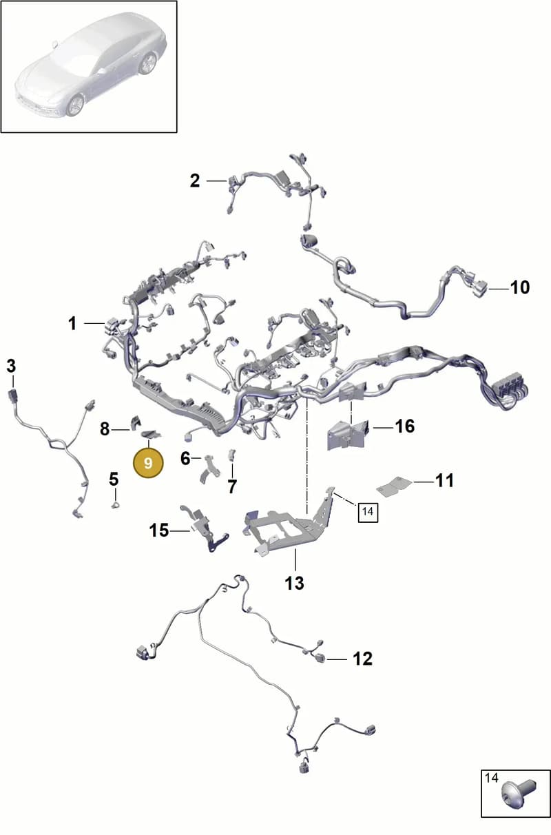9A797180410 — Porsche Panamera (2016-2020) diagram p49902020, position 9