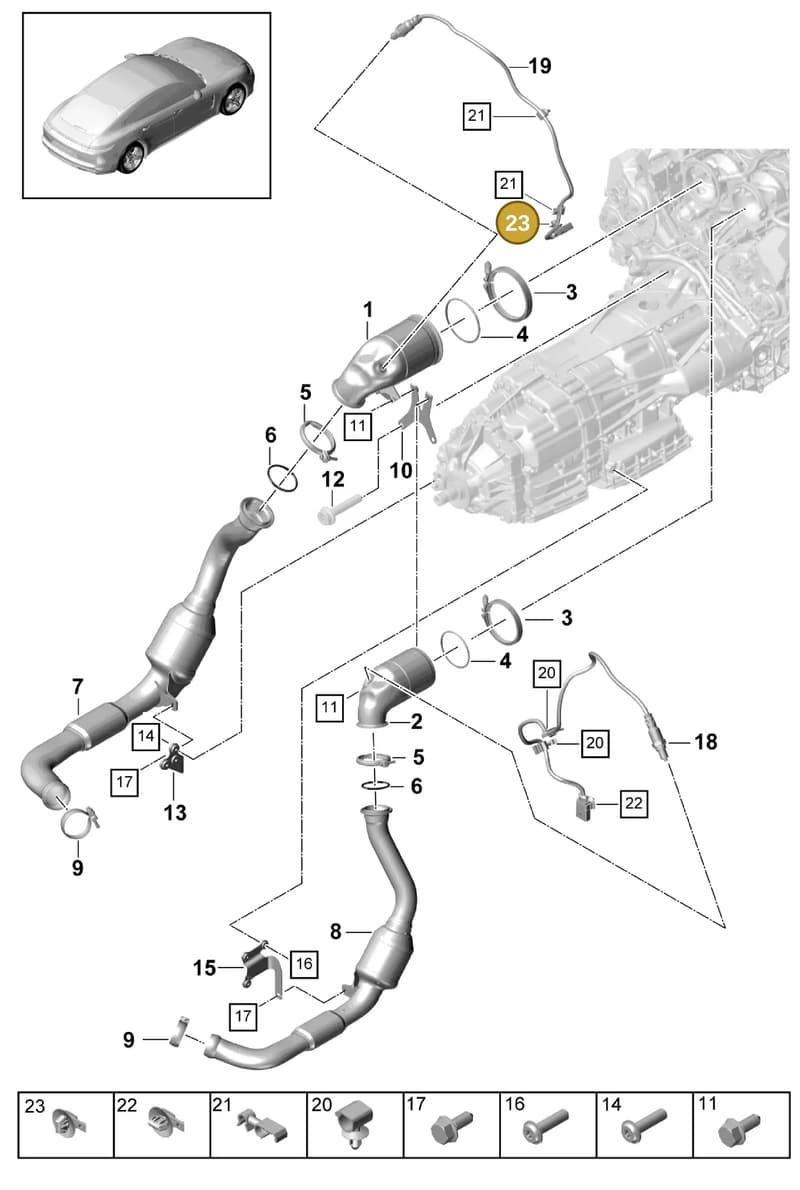 9A797183000 — Porsche Panamera (2016-2020) diagram p49202055, position 23