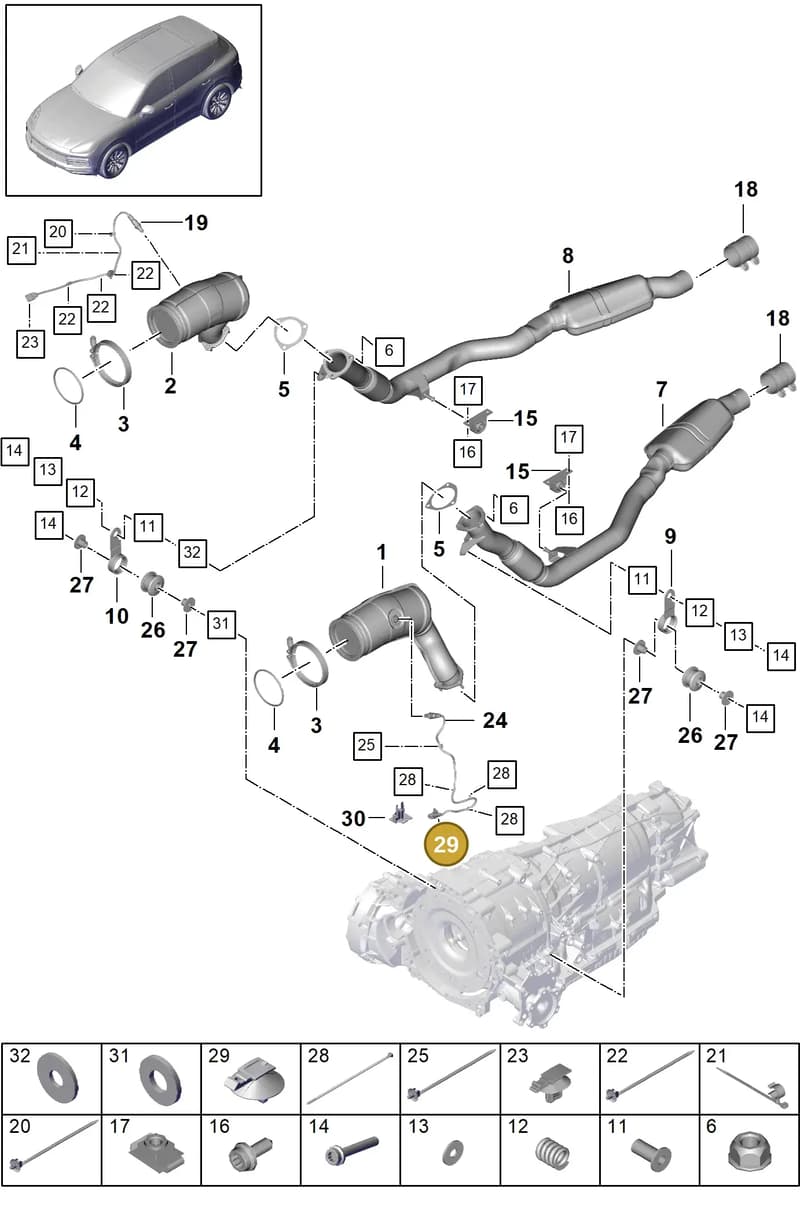 9A797183000 — Porsche Cayenne (2017-2023) diagram p51202065, position 29