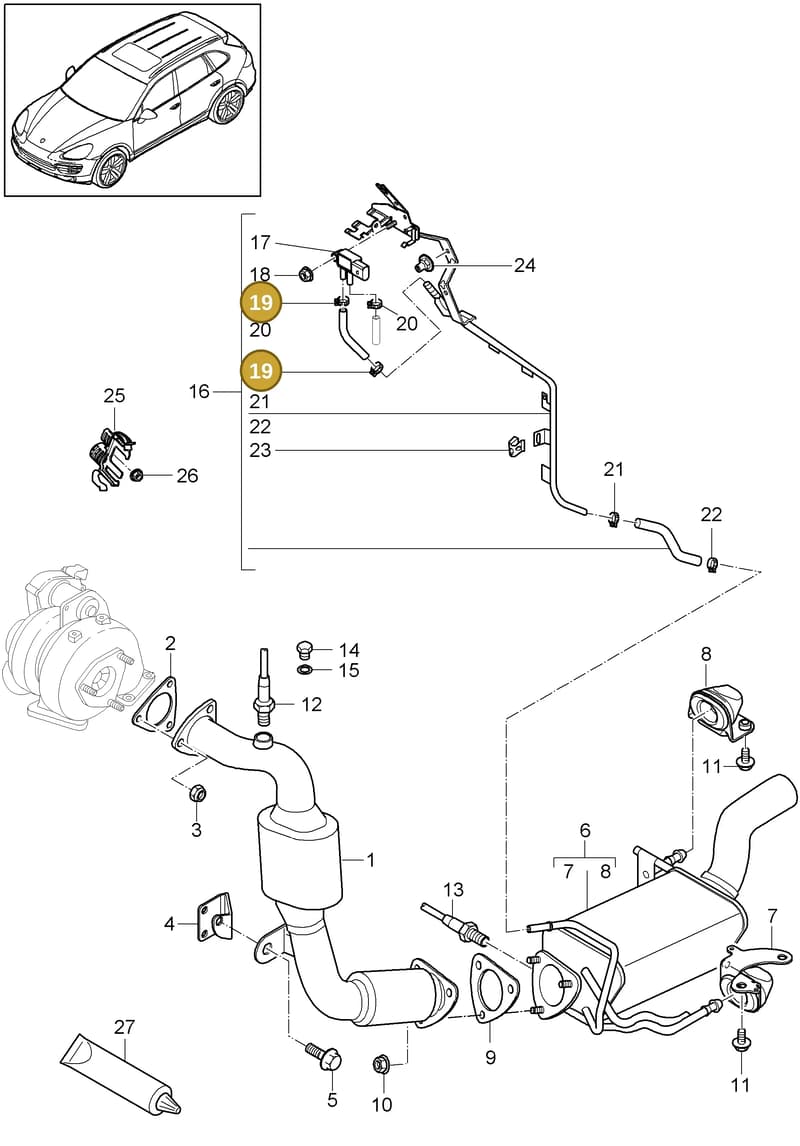 9A797183800 — Porsche Cayenne (2010-2018) diagram p37202020, position 19