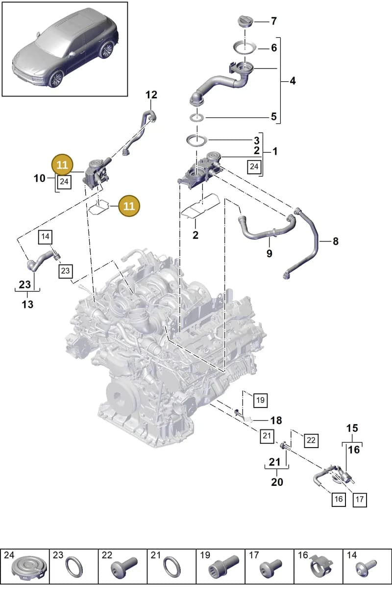 9A797184700 — Porsche Cayenne (2017-2023) diagram p51106030, position 11