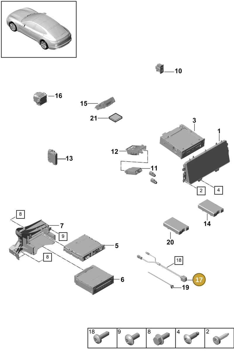 9A798055600 — Porsche Panamera (2016-2020) diagram p49911000, position 17
