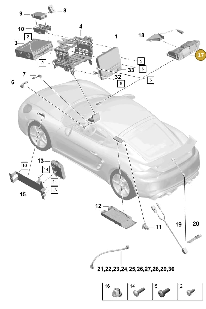 9A798065300 — Porsche Cayman (2019-2022) diagram p55911000, position 17
