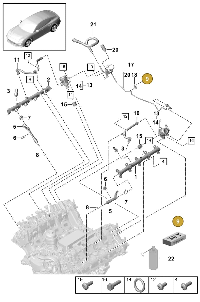 9A799890700 — Porsche Panamera (2016-2020) diagram p49107000, position 9