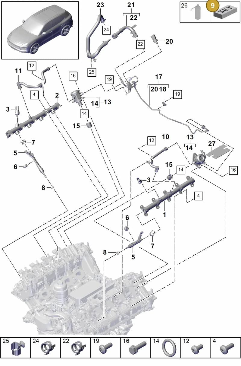 9A799890700 — Porsche Cayenne (2017-2023) diagram p51107000, position 9