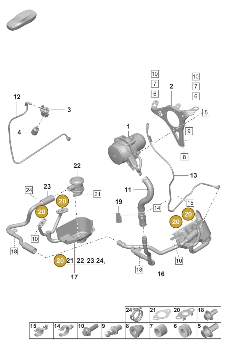 9F1131120 — Porsche 911 (2021-2022) diagram p59108000, position 20