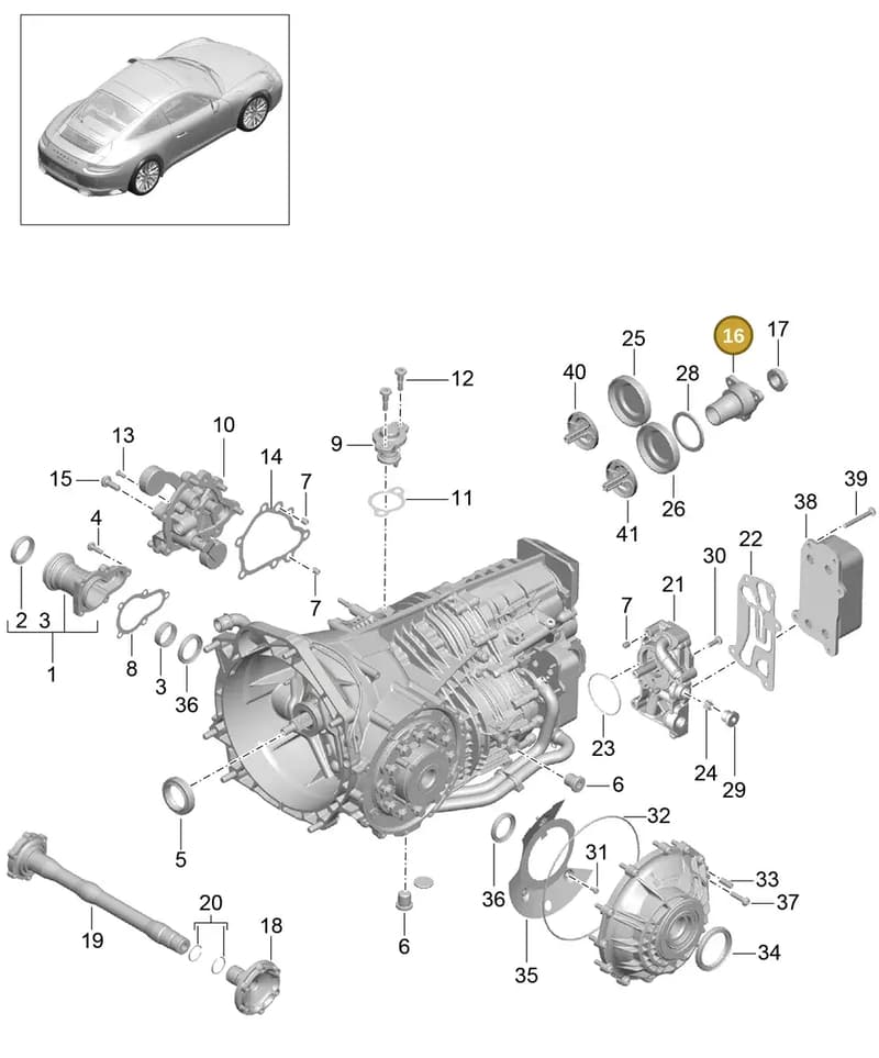 9G130230135 — Porsche 911 (2016-2019) diagram p47302010, position 16