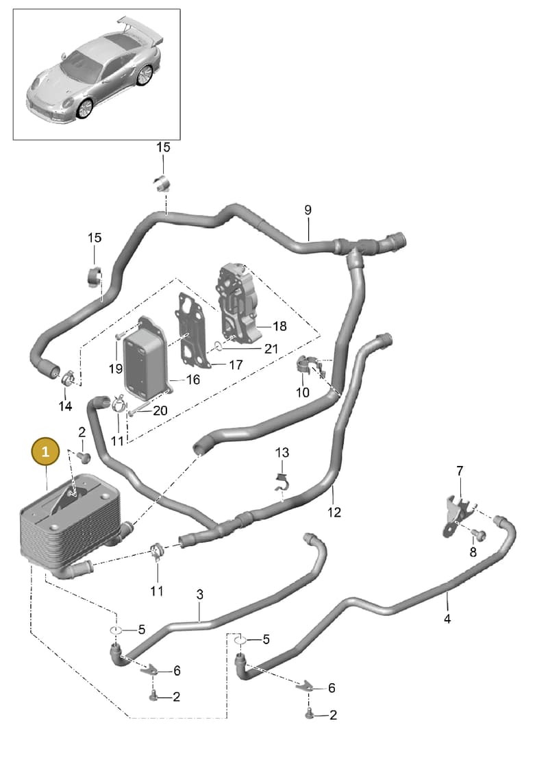 9G130701700 — Porsche GT2 RS Clubsport (2013-2020) diagram p42360010, position 1