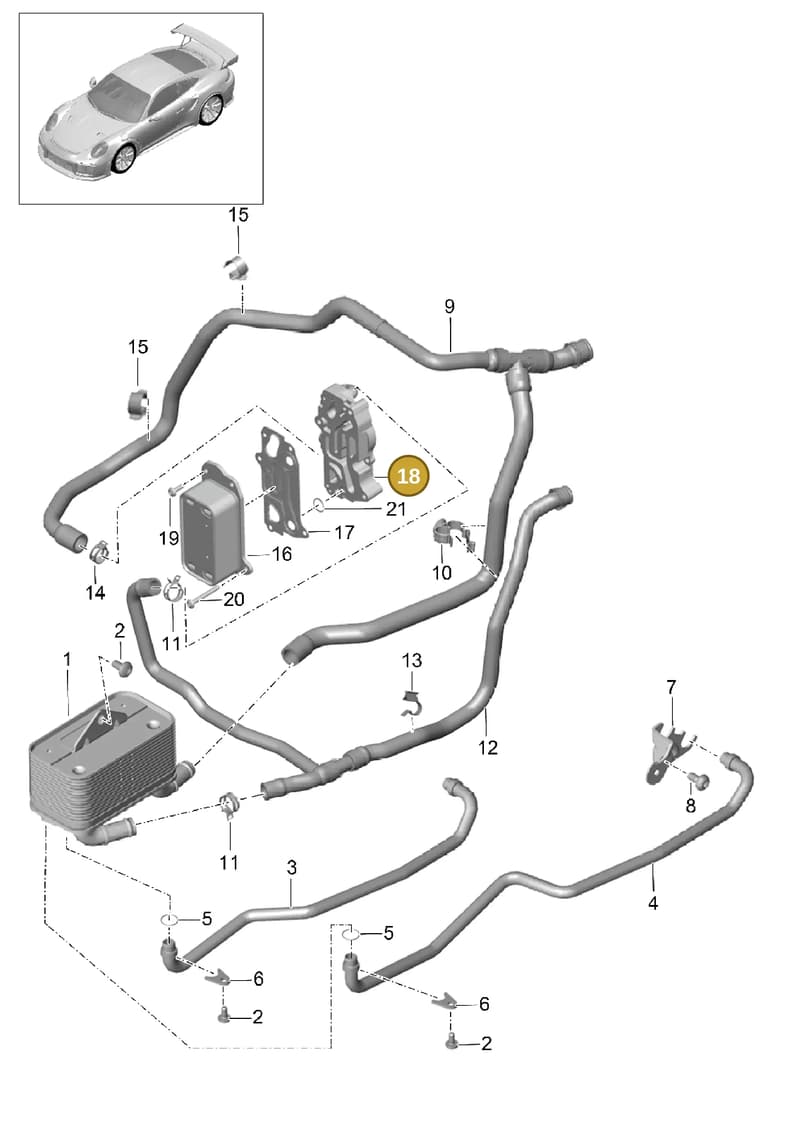 9G130703331 — Porsche 911 (2013-2020) diagram p42360010, position 18
