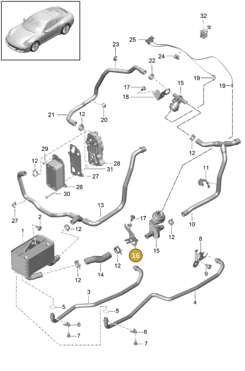 9G130740112 — Porsche 911 (2016-2019) diagram p47360000, position 16