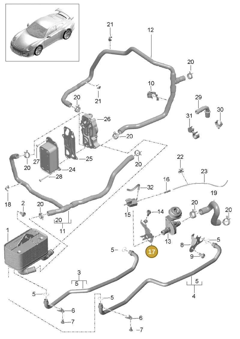 9G130741190 — Porsche 911 (2013-2020) diagram p41360000, position 17