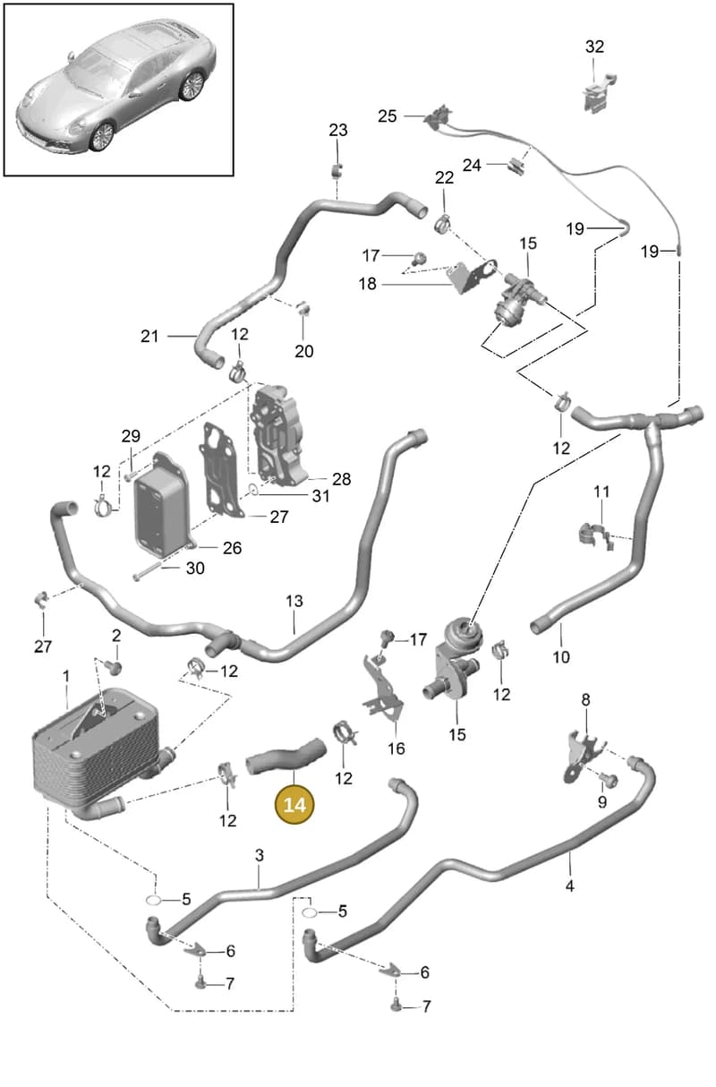 9G130771305 — Porsche 911 (2016-2019) diagram p47360000, position 14