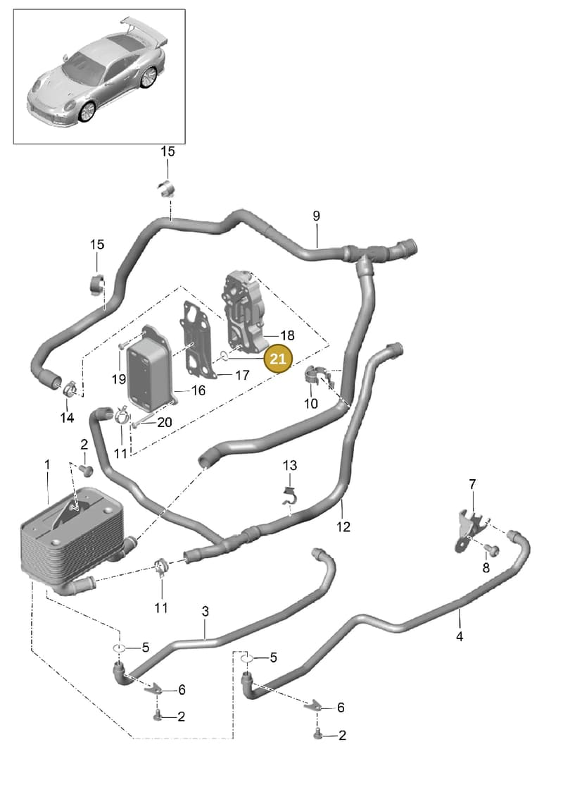 9G130789000 — Porsche GT2 RS Clubsport (2013-2020) diagram p42360010, position 21