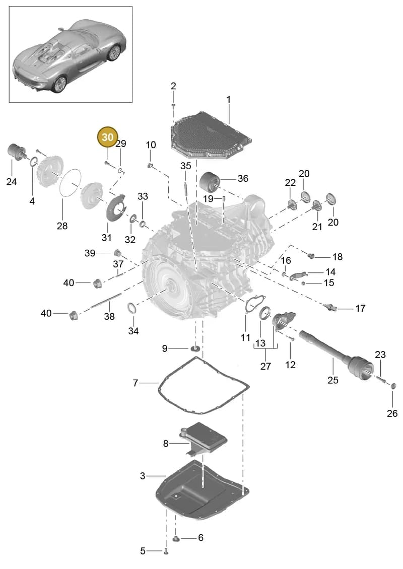 9G132180900 — Porsche 918 Spyder (2014-2015) diagram p43360000, position 30